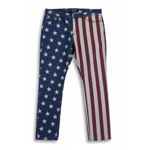 Rude Skinny American Flag Jeans Cotton, Spandex Size 40×32